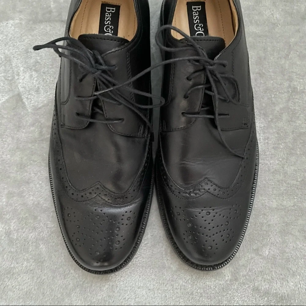 G.H. Bass & Co. Mr. Dylan Black Leather Wingtip Oxford Dress Shoes Men’s 9M